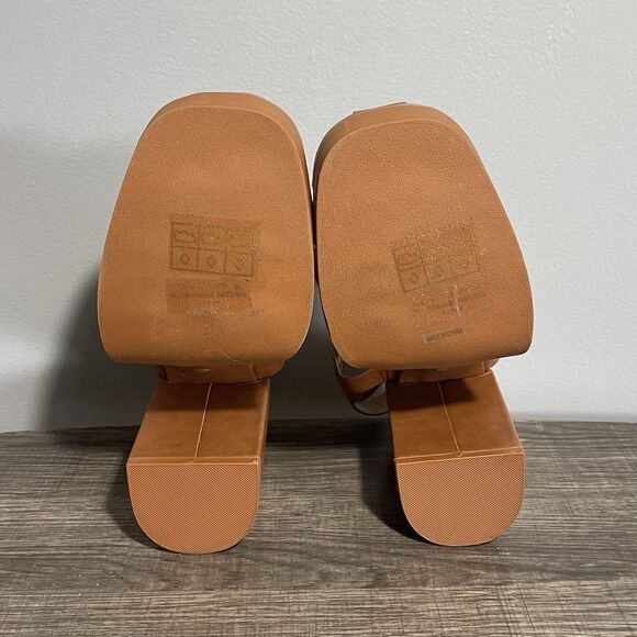 Bamboo Women’s Light Brown Fisherman Platform High Block Heel Sandals Size 8.5 - Picture 7 of 11